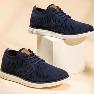 ⚡Bruno Marc Men Blue Knit Flex Mesh Oxfords Lace-Up Lightweight Casual Sneakers